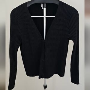 Black Ribbed Women's Sweater